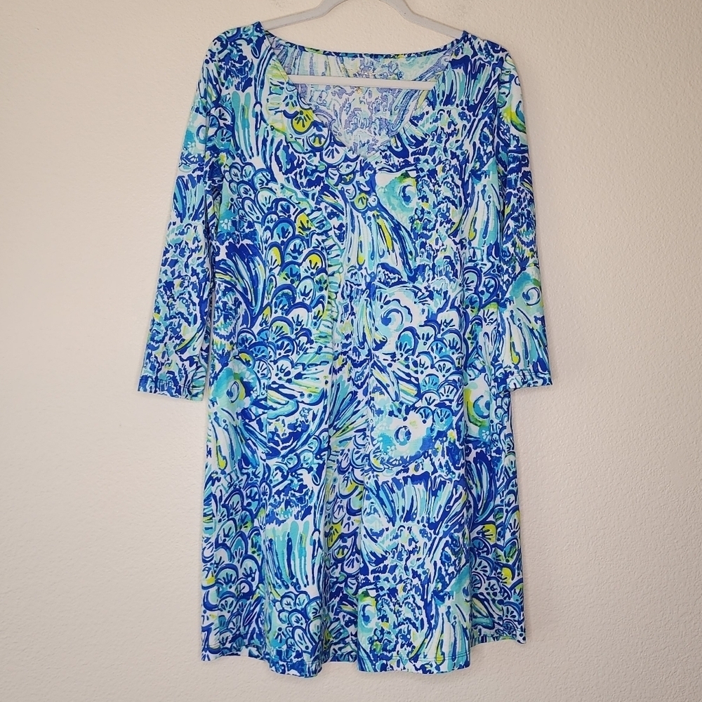 Lilly Pulitzer Blue Crush Wave Erin After Party Dress M - Picture 2 of 7